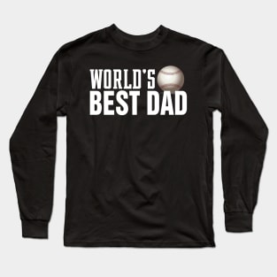 Simple World's Best Dad Typography Baseball Long Sleeve T-Shirt